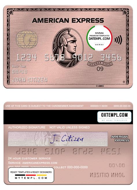 USA University of Southern Indiana bank AMEX rose gold metal card template in PSD format, fully ...