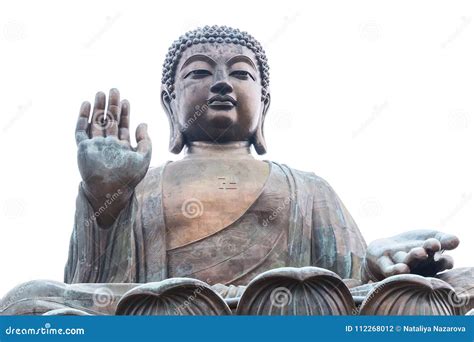 Big Buddha Closeup Statue in Hong Kong Stock Photo - Image of faith, hand: 112268012