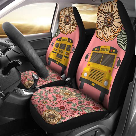 Floral School Bus Car Seat Covers