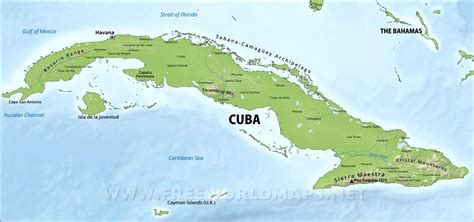 Cuba Physical Map