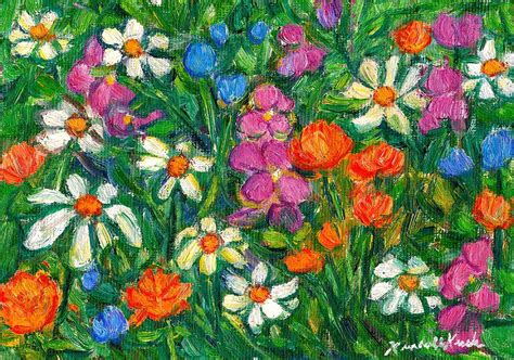 Bright Flowers Painting by Kendall Kessler