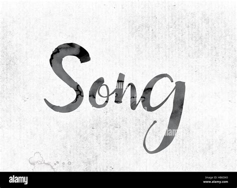 The word "Song" concept and theme painted in watercolor ink on a white paper Stock Photo - Alamy