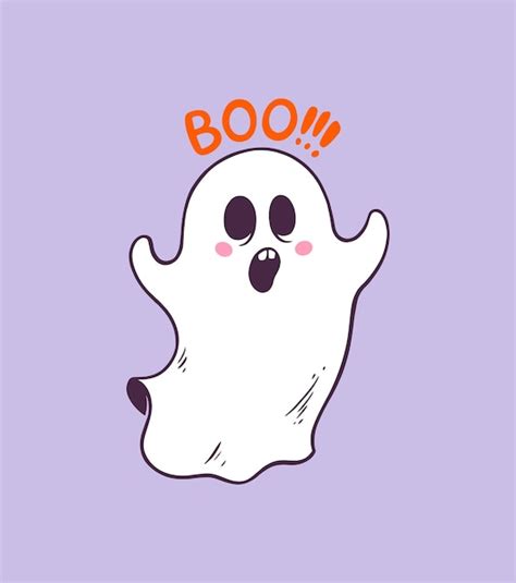 Premium Vector | Cute cartoon halloween boo ghost