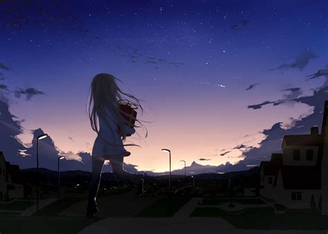 Anime Night Sky Wallpapers - Top Free Anime Night Sky Backgrounds - WallpaperAccess