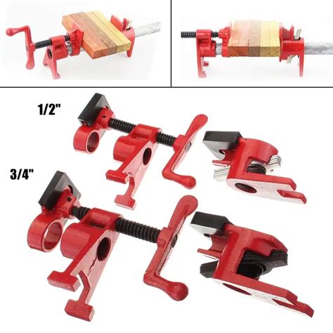 1/2'' 3/4'' Inch Heavy Duty Wood Gluing Pipe Clamp Woodworking Glue ...