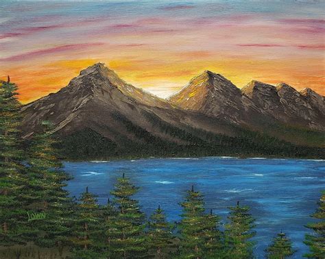 Mountain Painting Sunset