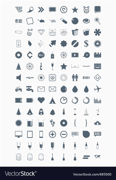 Icons signs symbols and pictograms Royalty Free Vector Image