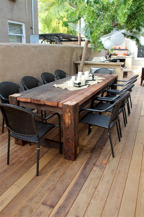 25 Small Farmhouse Patio Ideas Decor With Rustic | Outdoor patio table, Diy outdoor furniture ...