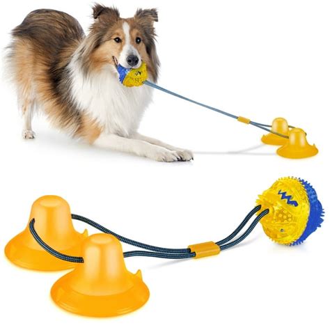 ComfiTime Suction Cup Dog Toy - Interactive Dog Chew Toys for Teething, Durable Dog Ball and ...