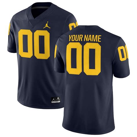 Jordan Brand Michigan Wolverines Navy Football Custom Game Jersey