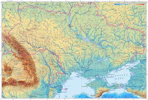 Large elevation map of Ukraine in ukrainian | Ukraine | Europe | Mapsland | Maps of the World