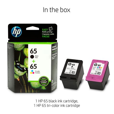 Original HP 65 Black/Tri-color Ink Cartridges (2-pack) | Works with HP AMP 100 Series, HP ...