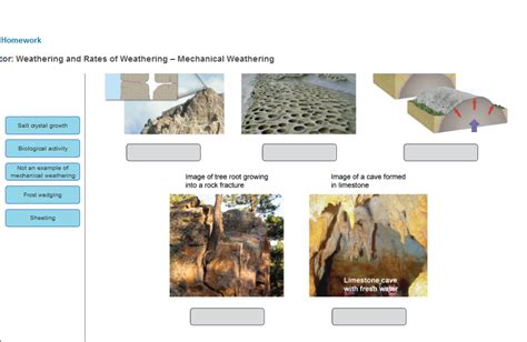 Solved Types of Mechanical Weathering There are four main | Chegg.com