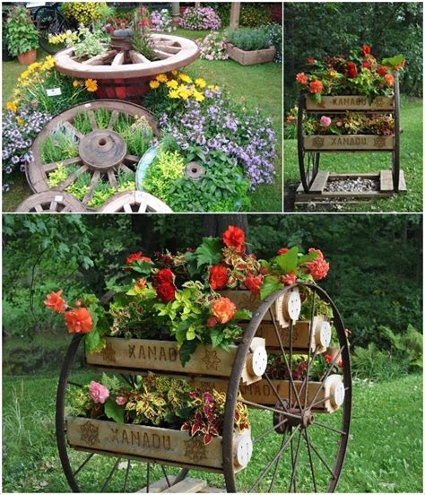 10 Amazing Ideas to Decorate Your Home with Wagon Wheels | Decorative garden fencing, Garden ...