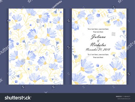 Watercolor Flower Background Border Invitation Card Stock Illustration 1118844671 | Shutterstock