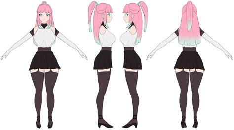 Female Anime Character Model Sheet