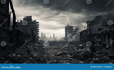 War-Torn Destroyed City stock illustration. Illustration of devastated - 295123521