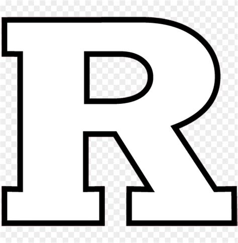 Clipart Rutgers Football - Black And White Rutgers R PNG Transparent With Clear Background ID ...