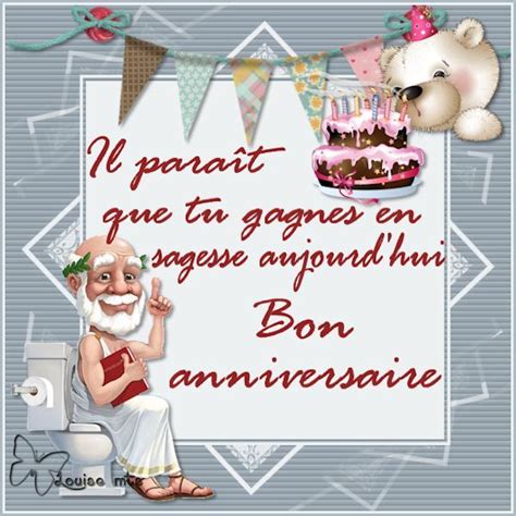 Bon anniversaire, humour, sagesse, ours, gâteau | Bon anniversaire humour, Carte anniversaire ...