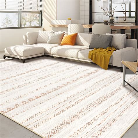 Area Rug Living Room Rugs: 9x12 Large Soft Machine Washable Boho Moroccan Farmhouse Neutral ...