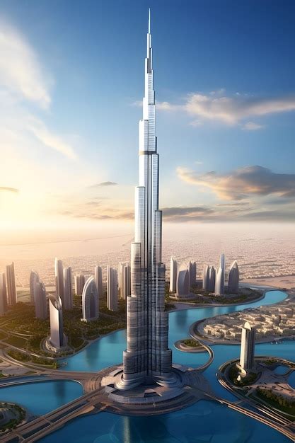 Premium AI Image | Magestic view of Burj Khalifa Skyline in Dubai