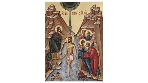 The Baptism of Jesus Icon, Jesus Baptism Icon, Baptism of Jesus Christ, the Baptism Orthodox ...