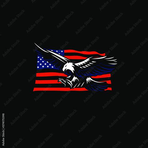 American Flag Eagle Vector Illustration Stock Vector | Adobe Stock