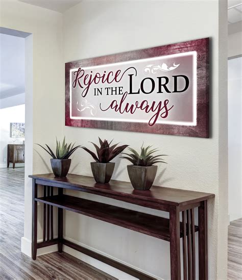 Christian Wall Art: Rejoice In The Lord (Wood Frame Ready To Hang) - Sense Of Art