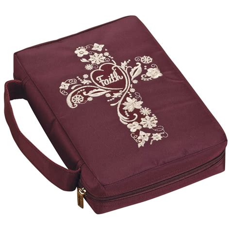 Faith Zippered Bible Cover, Bible Case with Carrying Handle, Burgundy - Walmart.com - Walmart.com