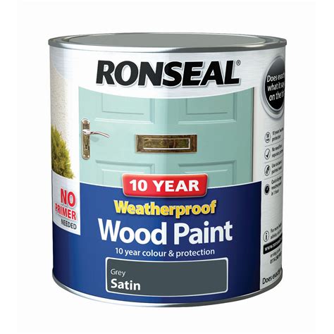 Ronseal Grey Satin Wood paint 2.5L | Departments | TradePoint