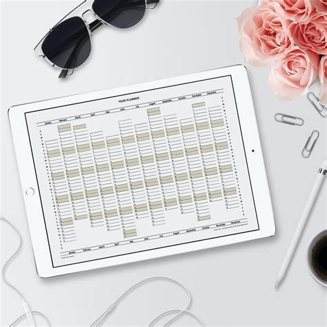 2025 Year Planner Calendar download for A4 or A3 print – Infozio