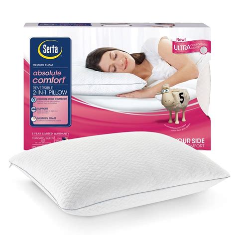 Serta Absolute Comfort 2-in-1 Pillow | Memory foam pillow, Foam pillows, Reversible pillow