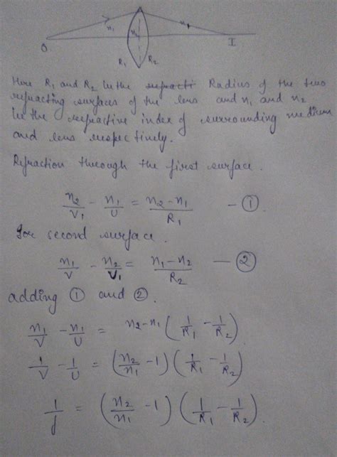 Simple Lens Maker Formula Questions Physics Formulas For Class 12 State Board