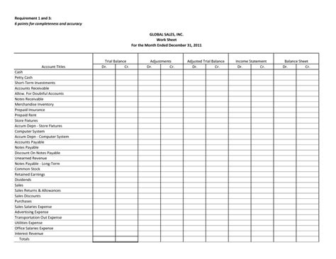 Adjusted Trial Balance Worksheet And Trial Balance — db-excel.com