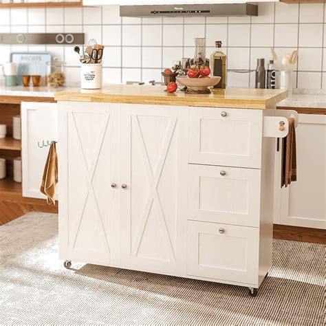 Rolling Kitchen Island with 3 drawers – IRONCK