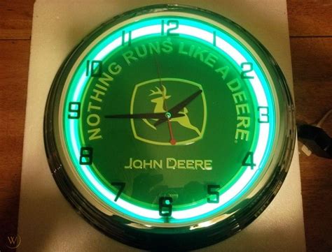 NEW NEON JOHN DEERE WALL CLOCK NOTHING RUNS LIKE A DEERE FARM TRACTOR EQUIPMENT | #1798899367