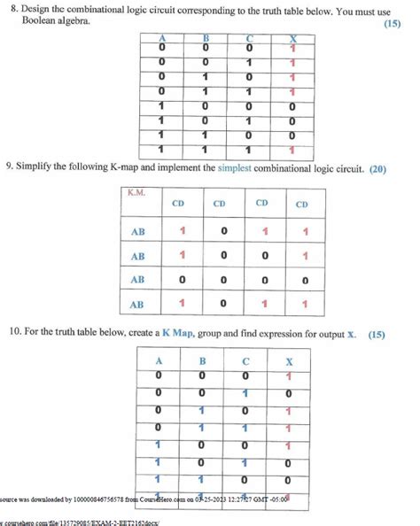 Solved 8. Design the combinational logic circuit | Chegg.com