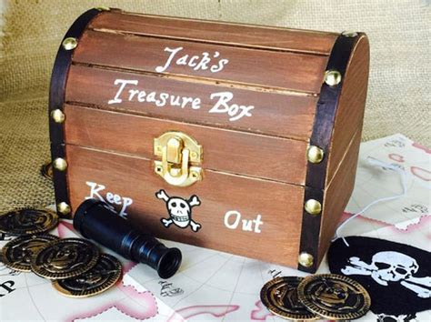 Personalized Pirate Treasure Chest Toy Box Wooden by SamIamArt