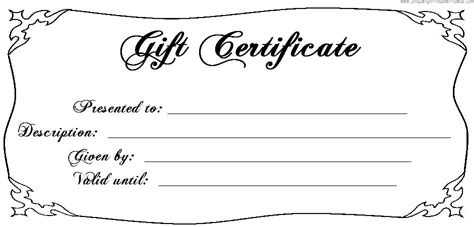 Printable Gift Certificates Templates