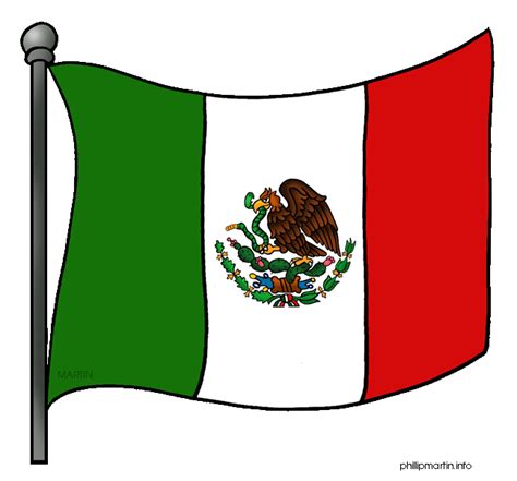 Mexican flag black and white clipart - WikiClipArt