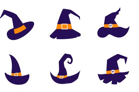 set of witch hats for Halloween on transparent background. 12716361 PNG