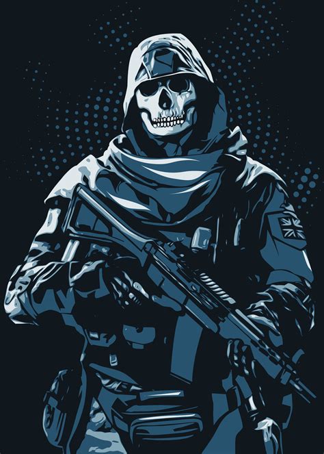 'Ghost' Poster by Creativedy Stuff | Displate | Call of duty art, Ghost mw, Modern warfare ghost