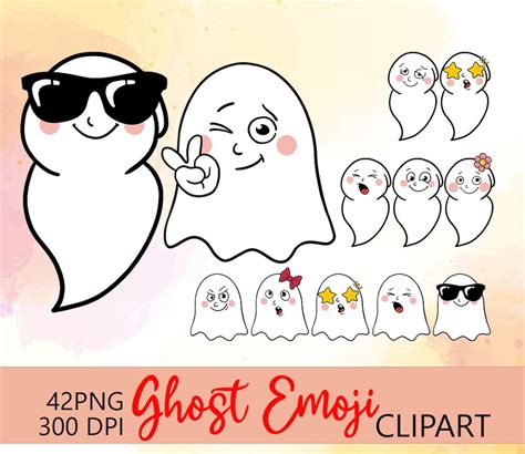 Ghost Emoji Clipart, Funny Emoji, Halloween Clipart, Emoji Png, Commercial Use - Etsy