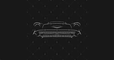 1957 Chevy Bel Air - front stencil, white - Bel Air - T-Shirt | TeePublic