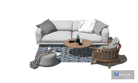 Sofa Set Sketchup 3D Model | Free Download