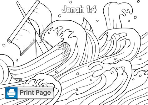 Jonah And The Whale Story Coloring Pages