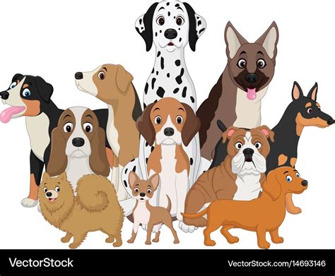 Set of funny dogs cartoon Royalty Free Vector Image