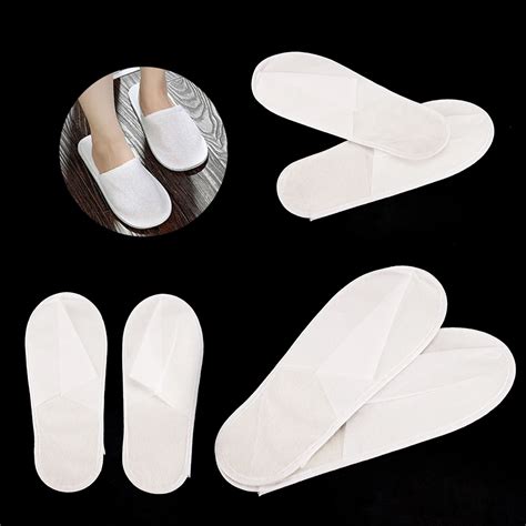 1/5 Pair Hotel Travel Spa Disposable Slippers Home Guest Slippers white Spa Guest Shoes White-in ...