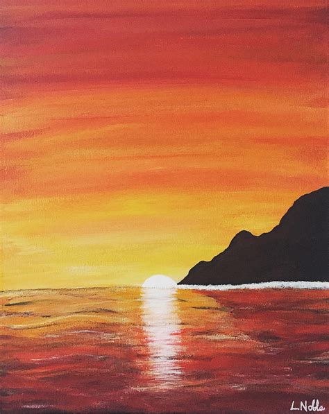 Island in the Sunset Acrylic Painting - Etsy Canada