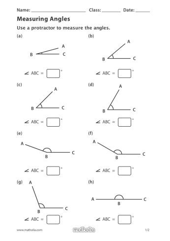 Measuring Angles Worksheet Printable Pdf Download - Angleworksheets.com